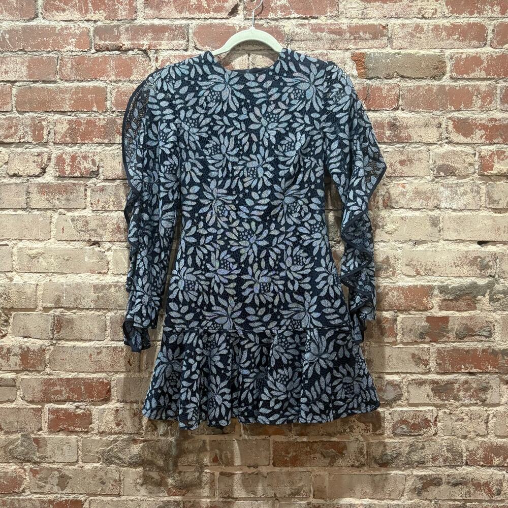 Keepsake Engage Navy Blue Lace Long Sleeve Dress Size XS - Picture 5 of 13